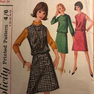 Vintage 1964 Dress or Jumper Sewing Pattern 5588